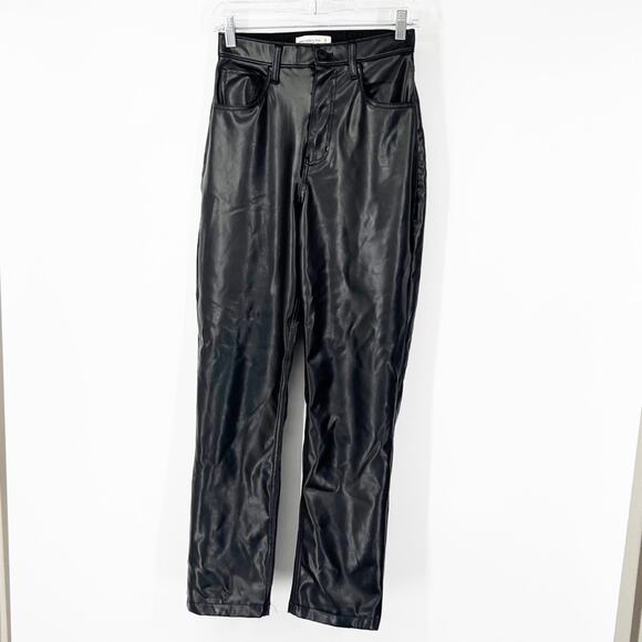 Abercrombie & Fitch Pants - Abercrombie & Fitch Curve Love ‘90s Straight Pants Ultra High Rise Faux Leather